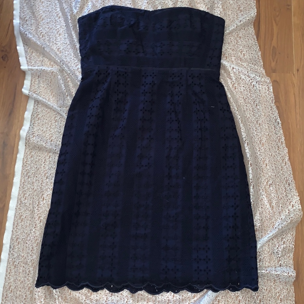 NWOT J Crew Strapless Navy Dress